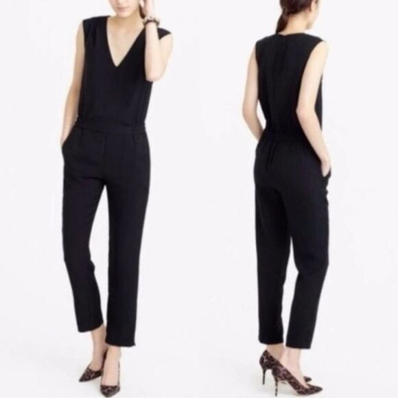 J. Crew Suiting Lightweight Black Jumpsuit Size 8 - Picture 1 of 7